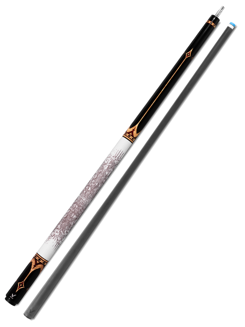EVO Crown Royal Black Pool Cue with White Lizard Wrap 12