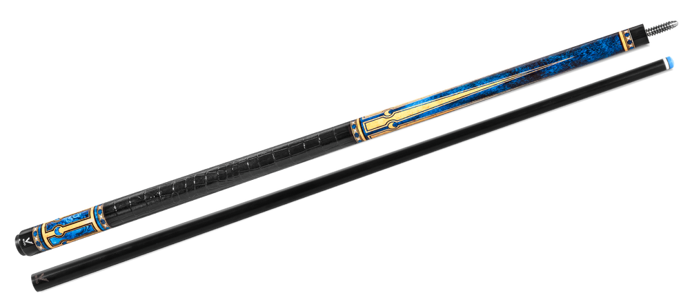 EVO Luna Sapphire Gate Leather Wrap Pool Cue