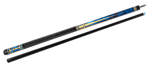EVO Luna Sapphire Gate Leather Wrap Pool Cue 11