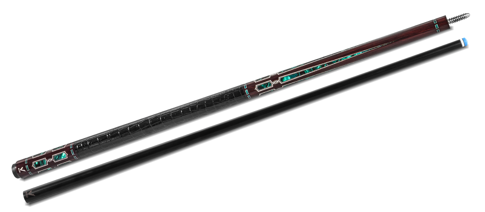 EVO Luna Malachite Eclipse Leather Wrap Pool Cue