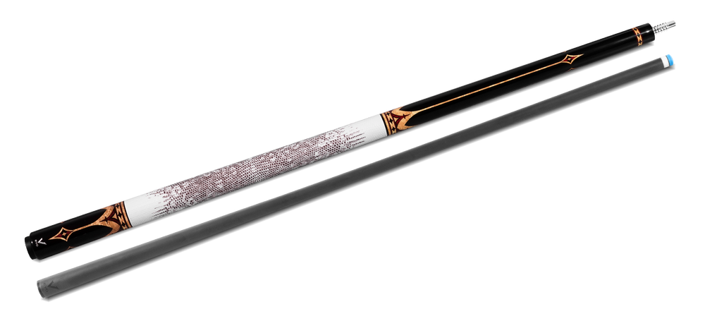 EVO Crown Royal Black Pool Cue with White Lizard Wrap