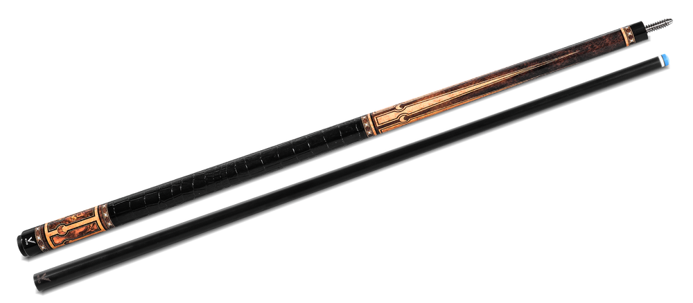EVO Luna Golden Crest Leather Wrap Pool Cue