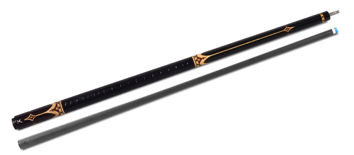 EVO Crown Royal Black Pool Cue with Black Crocodile Wrap 11