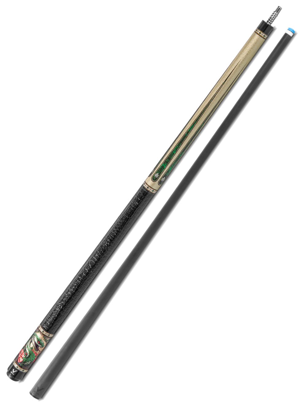 EVO Beast Emerald Cobra Leather Wrap Pool Cue