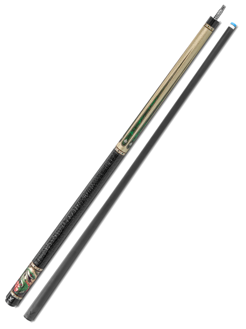 EVO Beast Emerald Cobra Leather Wrap Pool Cue 2