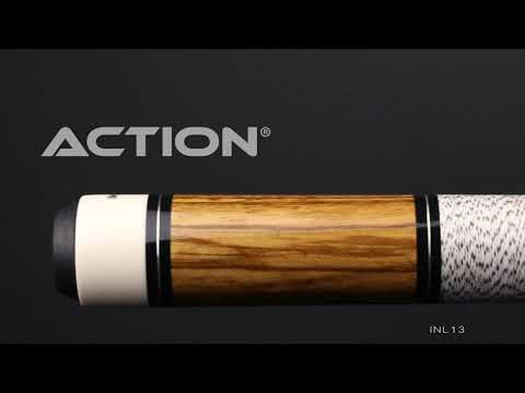 Action INL13 Inlay Cue - Black with Zebrawood Points 2