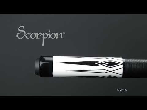 Scorpion SW10 Pool Cue - White with Black Points 2