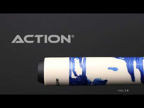 Action VAL38 Value Cue - White with Blue Splatter 2