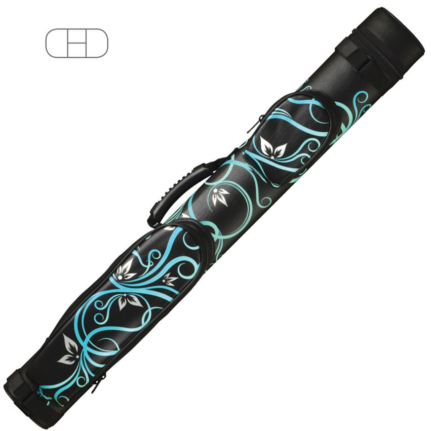 McDermott Designer 2x2 Hard Cue Case - Teal Floral