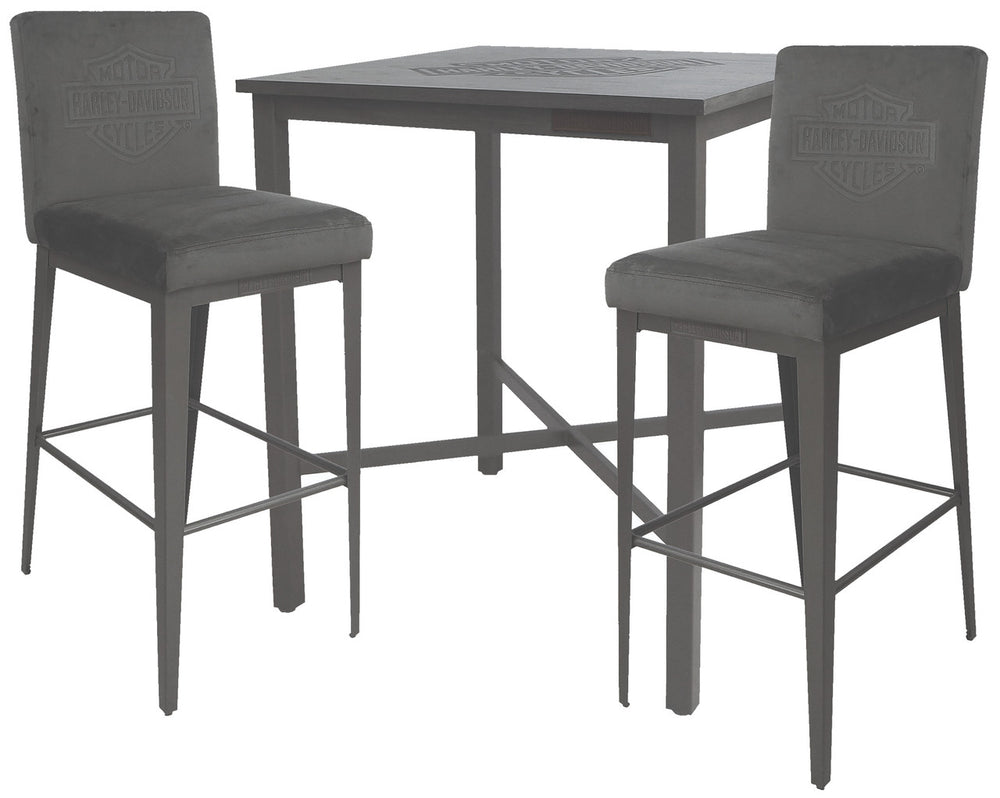 Harley Davidson Pub Table and Stools Set Bar and Shield Contemporary