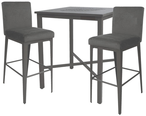 Harley Davidson Pub Table and Stools Set Bar and Shield Contemporary 1