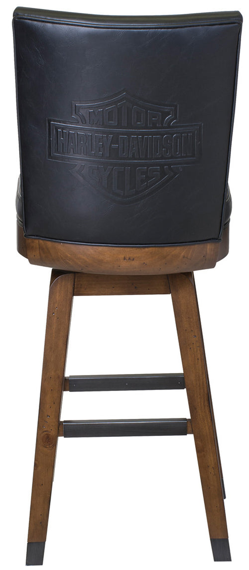 Harley Davidson Pub Table and Stools Set - Bar and Shield Square Table Set Industrial Rawhide Brown 2