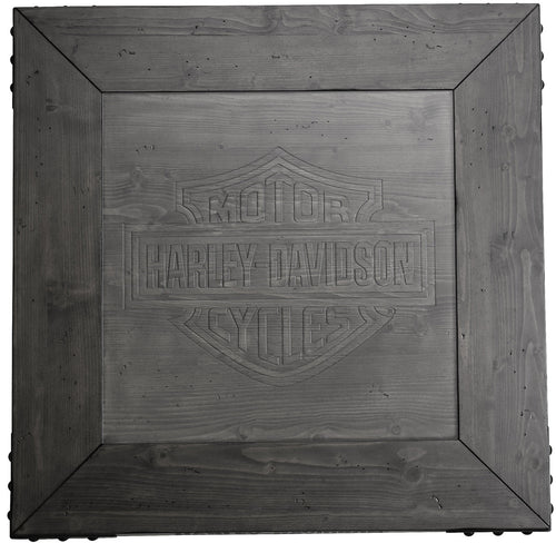 Harley Davidson Pub Table and Stools Set - Bar and Shield Square Table Set Industrial Grey 5