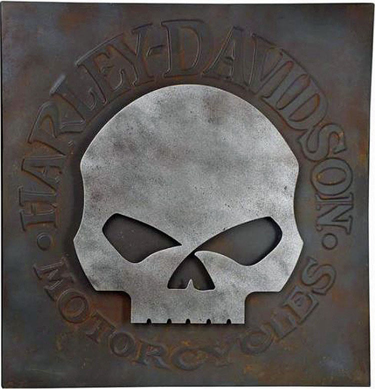 Harley Davidson Sign - Skull Metal Wall Art
