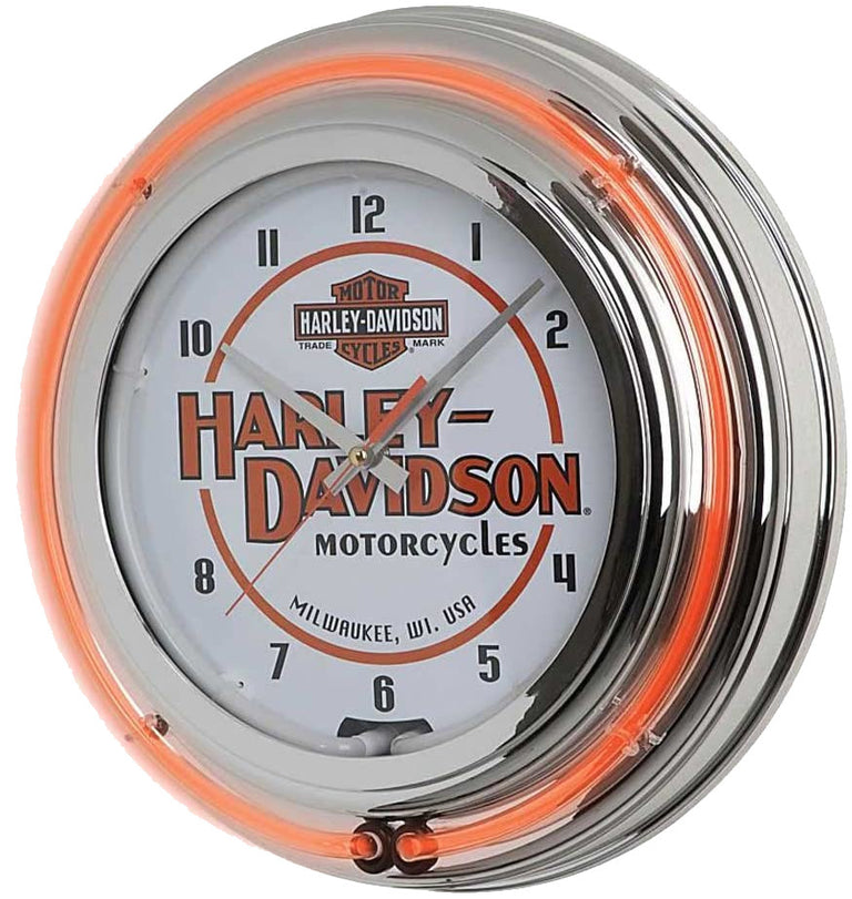 Harley Davidson Clock - Motorcycles Double Neon Clock