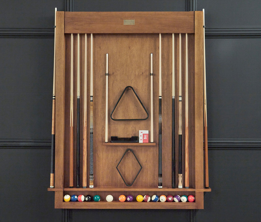Alta Cue Rack Wall Mount 12 Cues - Brushed Walnut