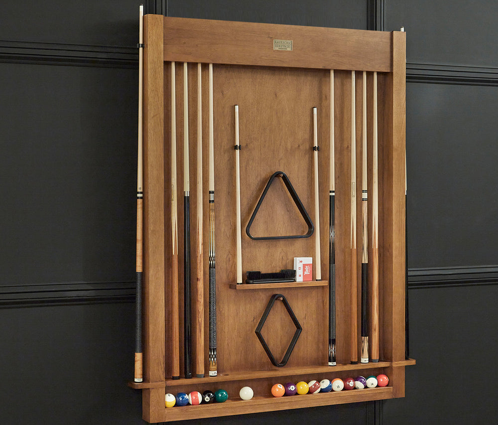 Alta Cue Rack Wall Mount 12 Cues - Brushed Walnut