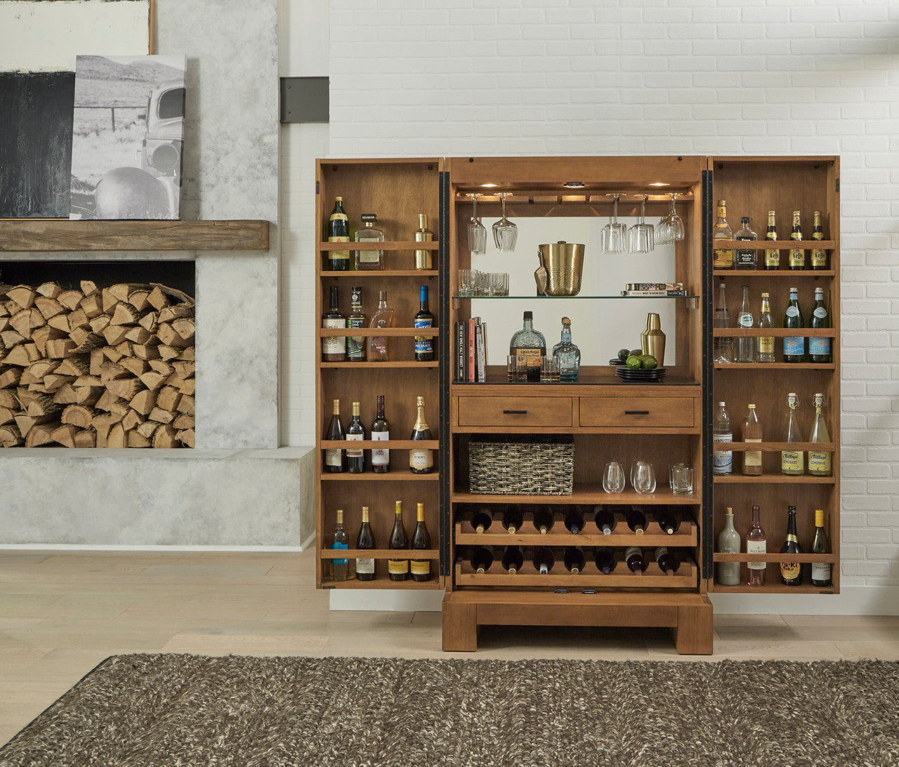 Alta Wine Cabinet - Brushed Walnut