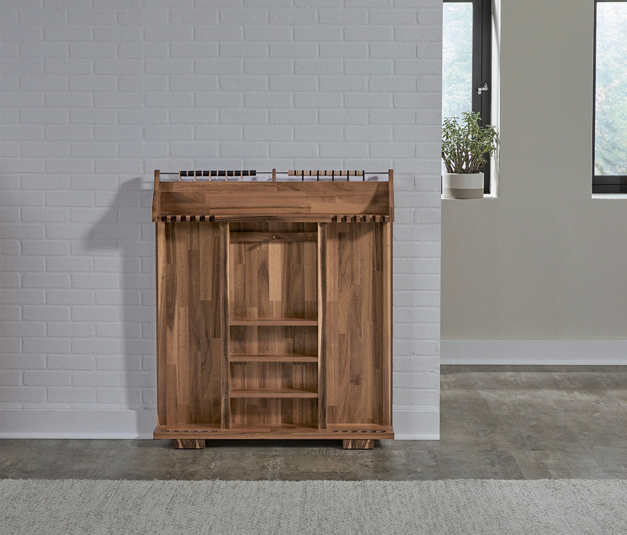American Heritage Knoxville Freestanding 12 Cue Rack - Acacia Finish
