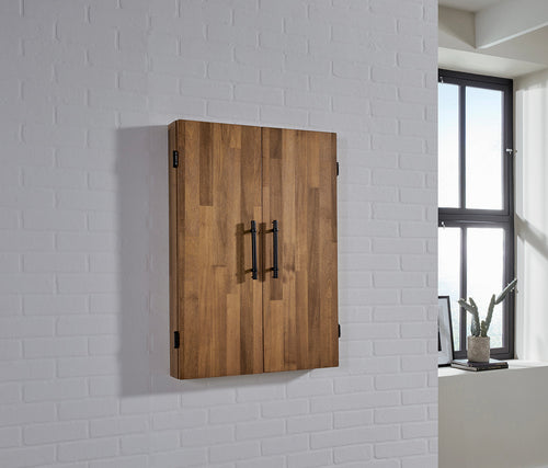 American Heritage Knoxville Wall Mount Dartboard Cabinet - Acacia Finish 3