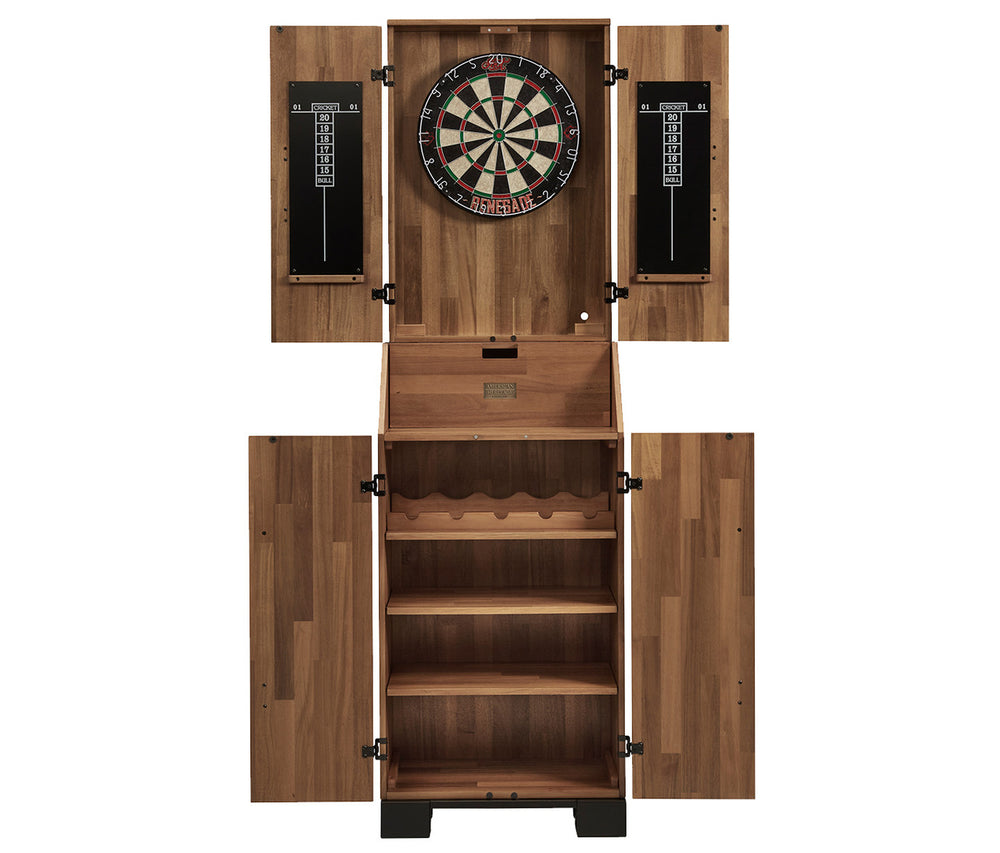 American Heritage Knoxville Standup Dartboard Cabinet - Acacia Finish