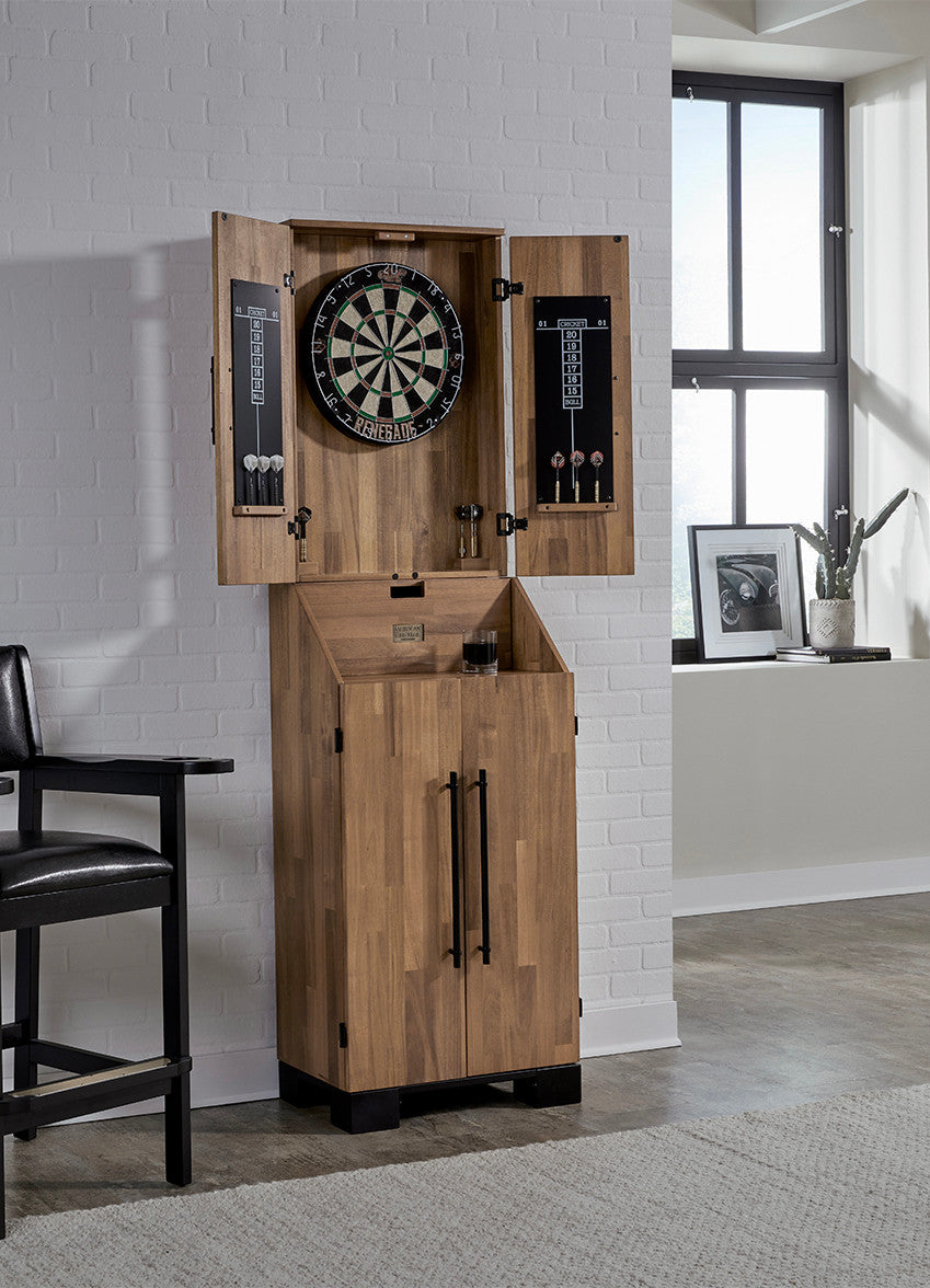 American Heritage Knoxville Standup Dartboard Cabinet - Acacia Finish
