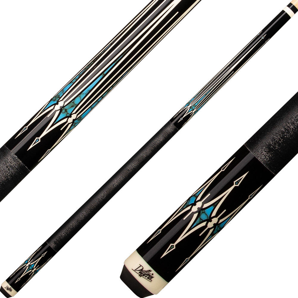 Dufferin D-355 Pool Cue - Black andTurquoise