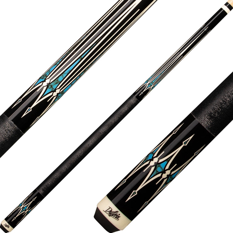 Dufferin D-355 Pool Cue - Black andTurquoise
