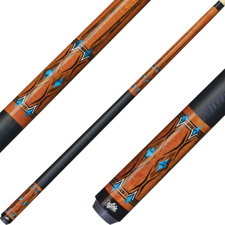 Dufferin D-SE21 Pool Cue - Curly Maple and Blue Recon