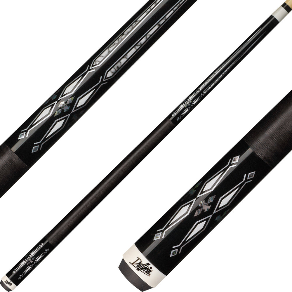 Dufferin D-SE23 Pool Cue - Black and White with Linen Wrap