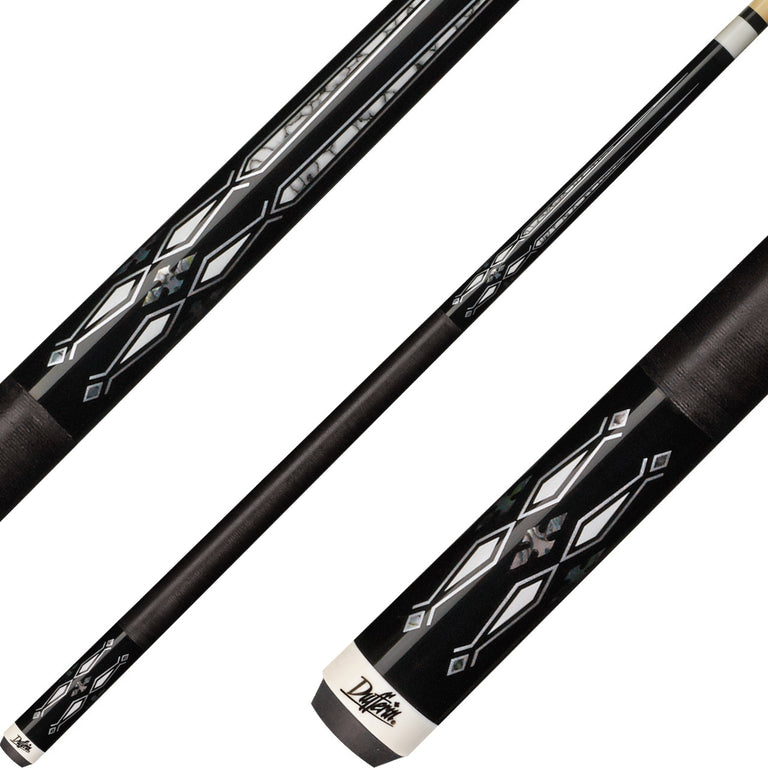 Dufferin D-SE23 Pool Cue - Black and White with Linen Wrap