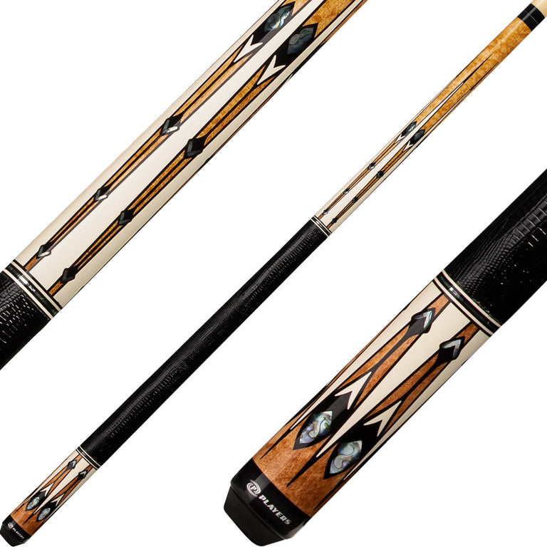Players G4140 Graphic Series Pool Cue - Antique Maple with Bone and Mother of Pearl Points