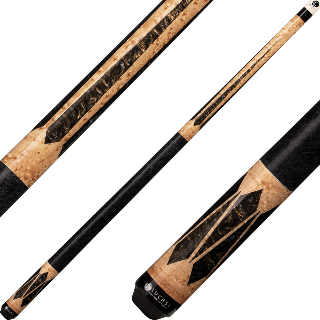 Lucasi LHLE8 Hybrid Birdseye Maple with Gold Pearl Inlays Cue