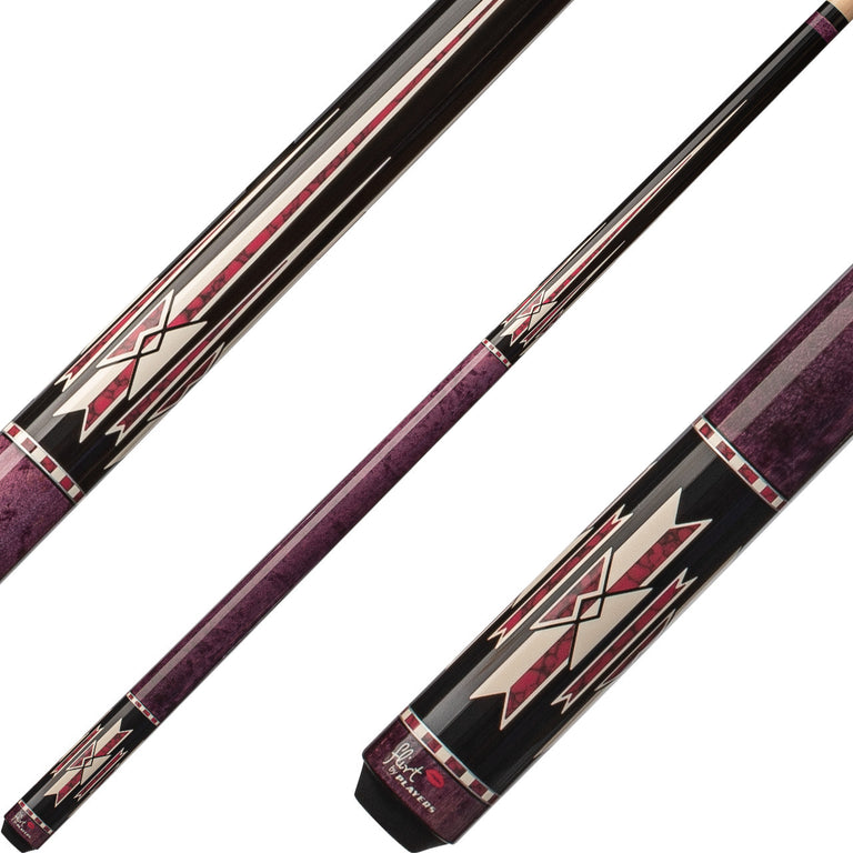 Players F2611 Flirt Series Pool Cue - Midnight Black with Imitation Bone