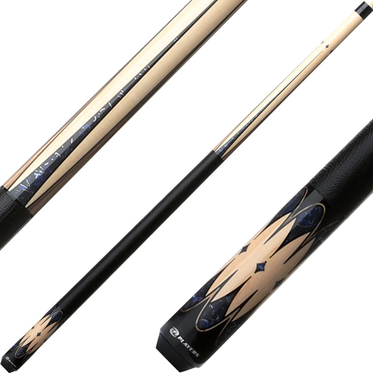 Players G3403 Graphic Series Pool Cue - Natural with Blue Stone Graphic