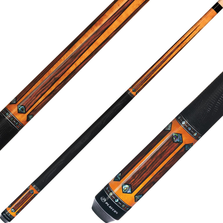 Players G4141 Graphic Series Pool Cue - Gold-Stained Maple with Cocobolo