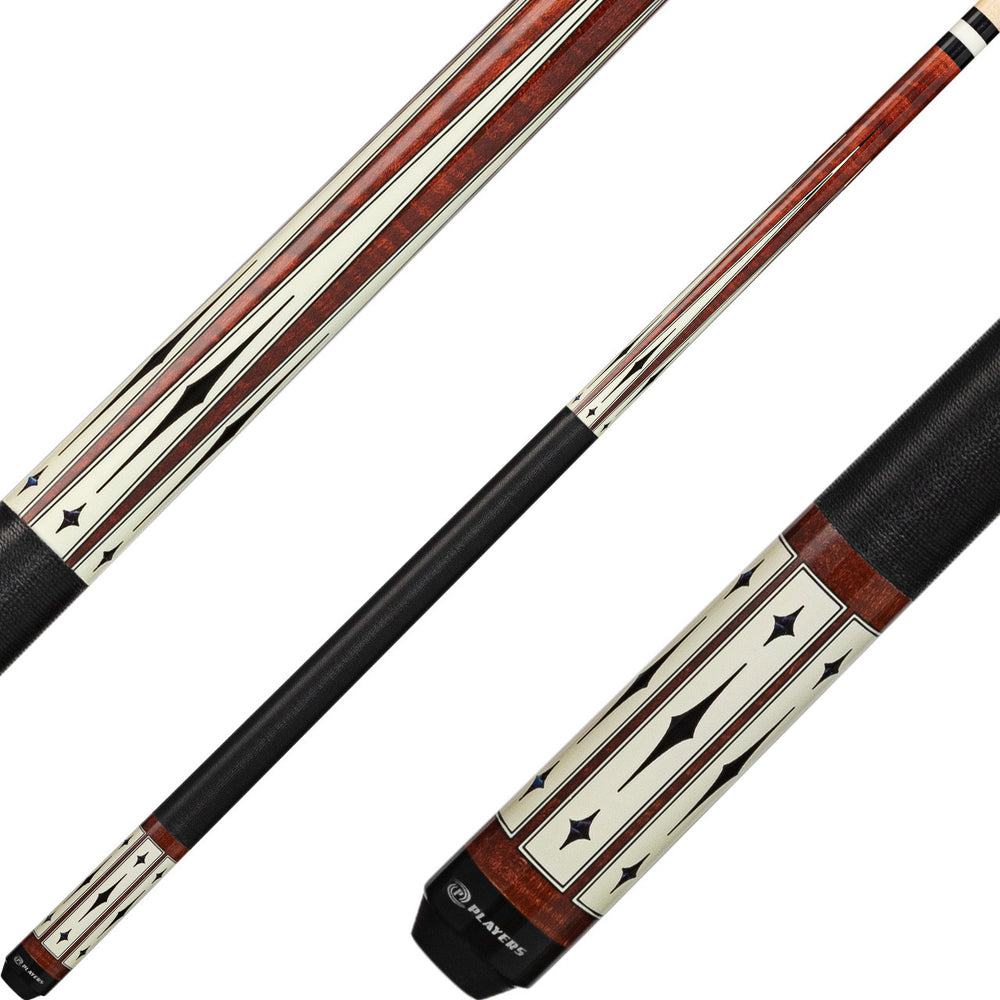Players G4143 Graphic Series Pool Cue - Coffee Stain with Sim. Bone Points