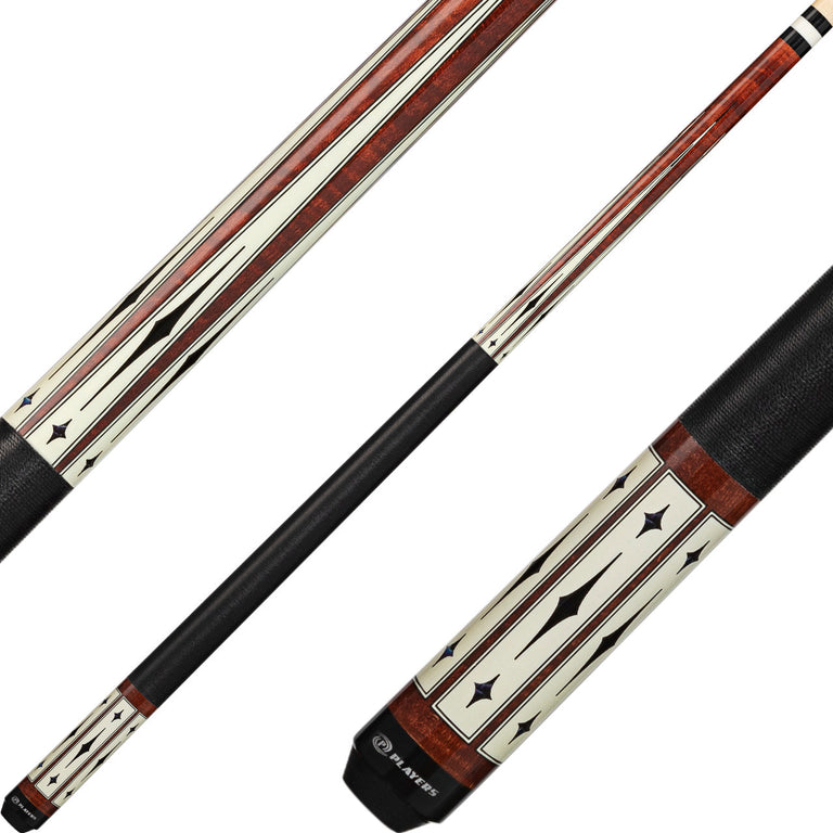 Players G4143 Graphic Series Pool Cue - Coffee Stain with Sim. Bone Points