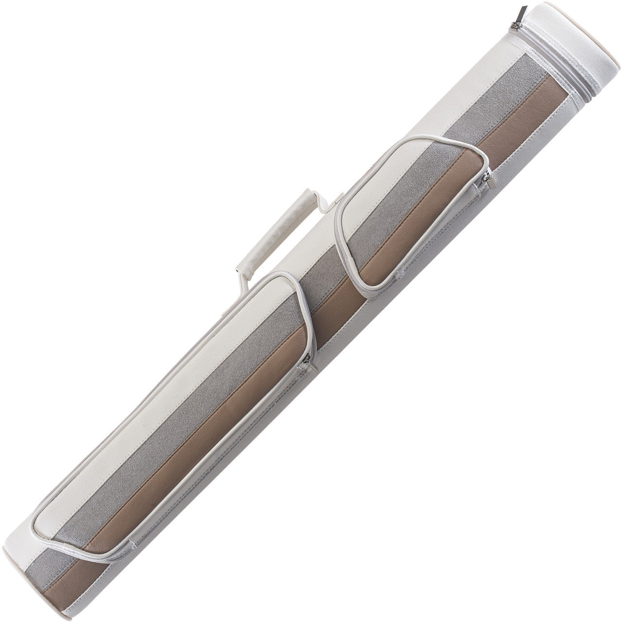 Pure X 2x2 Hard Cue Case - White, Grey and Tan Suede