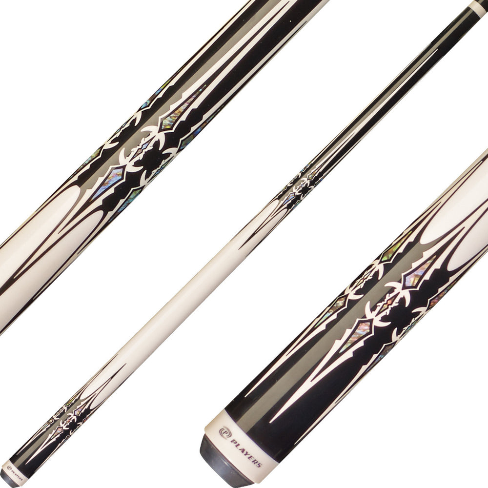 Players G-4112 Graphic Series Pool Cue - Double Dagger Sleek White