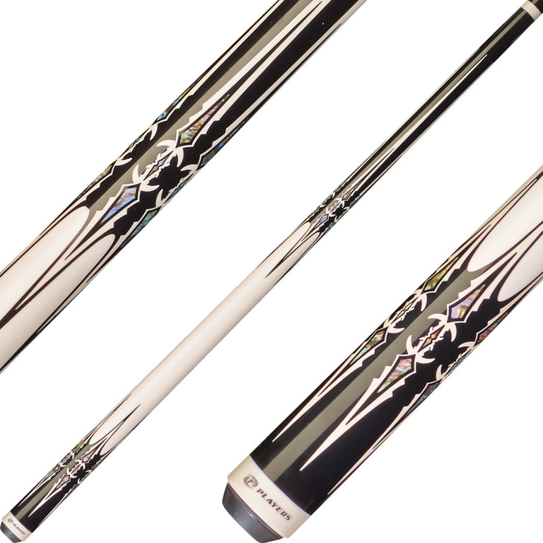 Players G-4112 Graphic Series Pool Cue - Double Dagger Sleek White