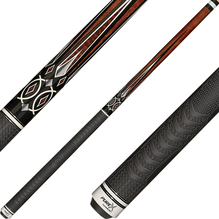 Pure X HXT66 Cue - Mahogany with 5 Snakewood and Silver Points