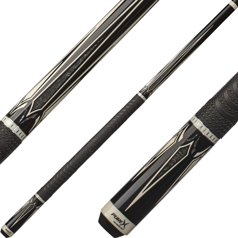 Pure X HXT104 Cue - Midnight Black with Silver Crush Points