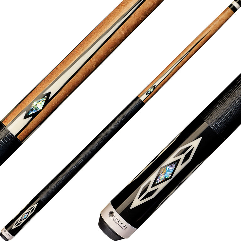 Lucasi LZC24 Custom Birdseye Maple with Abalone and Bone Points Cue