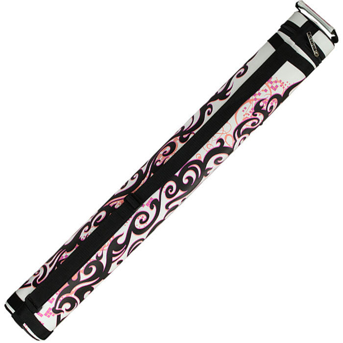 Athena 2x2 Hard Cue Case - White and Pink Heartburn