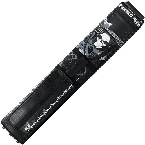 Eight Ball Mafia EBMC35A 3x5 Hard Cue Case - Skull and Barbed Wire 1