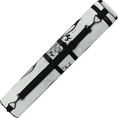 Eight Ball Mafia EBMC35E 3x5 Hard Cue Case - White with Skulls and Brass Knuckles 3