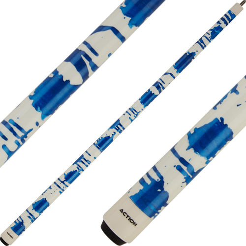 Action VAL38 Value Cue - White with Blue Splatter 1