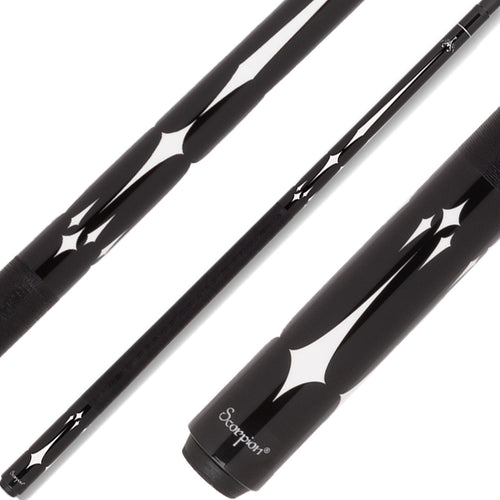 Scorpion SW11 Pool Cue - Black with Floating Diamonds 1