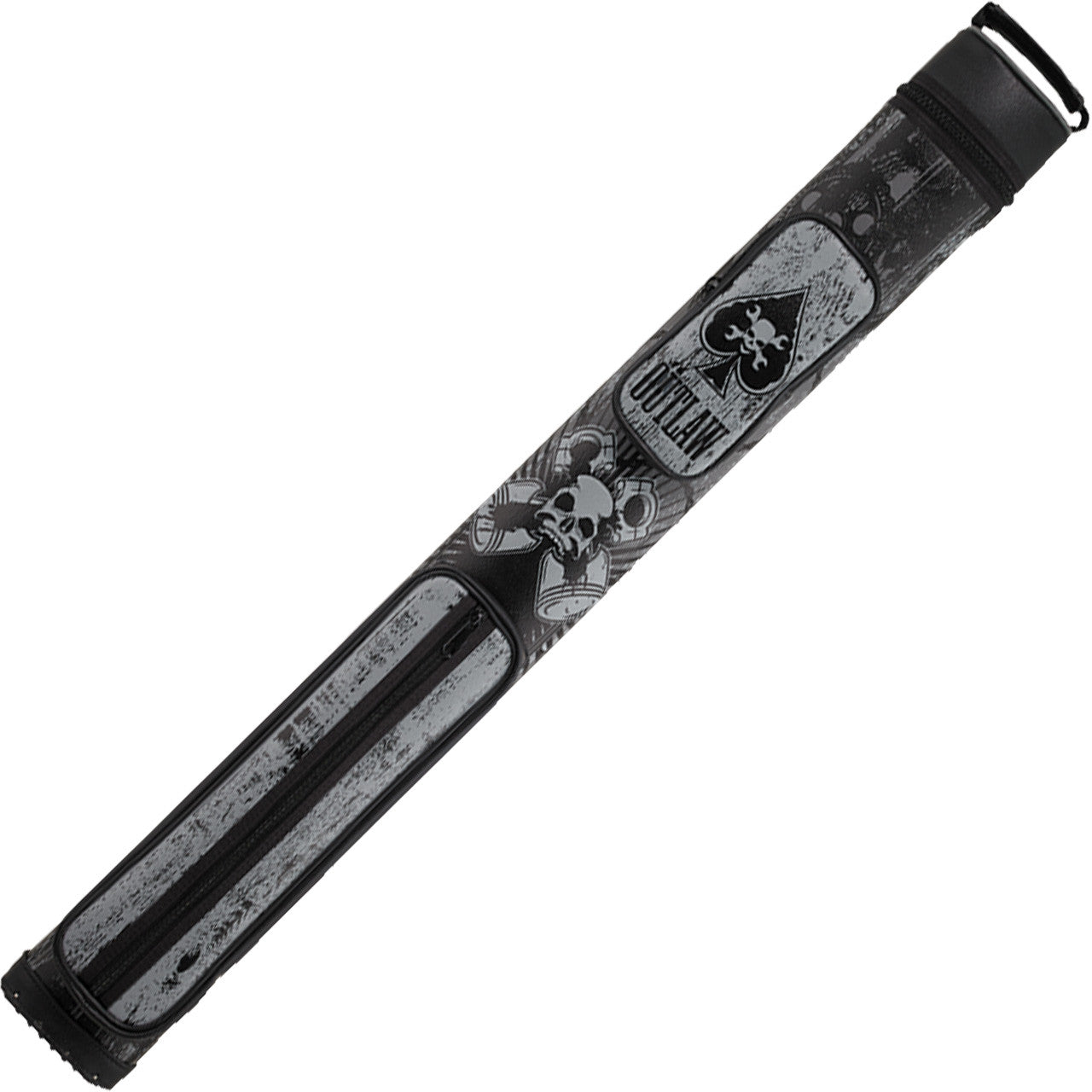 Outlaw 2x2 Hard Cue Case - Black and Gray Pistons